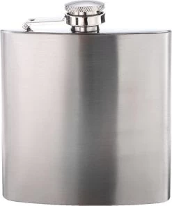 LOUZIR Premium RVS Heupfles Met Schroefdop - 200 Ml - 12x9cm