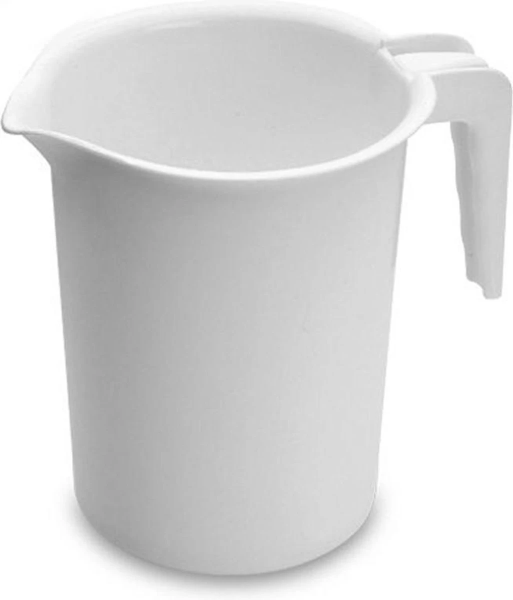 Merkloos Mengbeker 1.2 Liter Wit Kunststof - Maatbeker Bekers - Keuken Accessoires En Benodigdheden