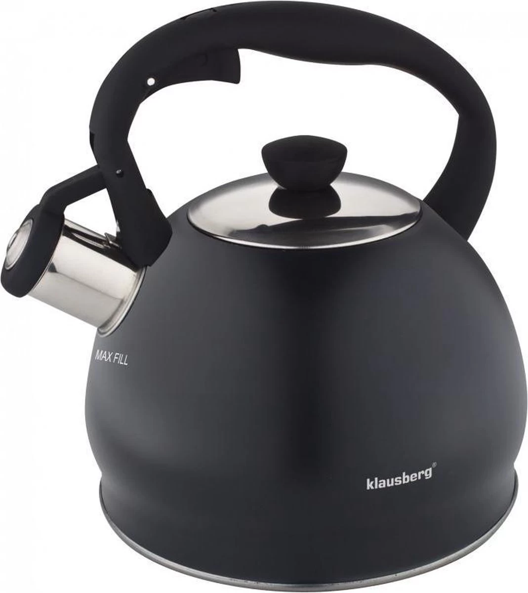 Fluitketel Inductie Gas Waterkoker 2.0 L ‘’Potenza’’ RVS Zwart Mat Chroom