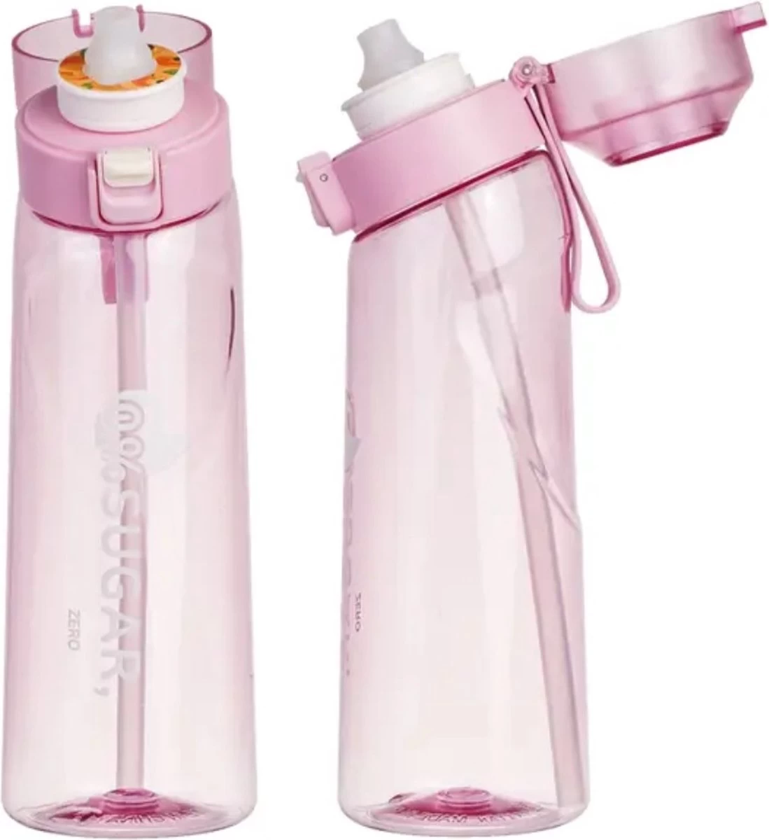 GENNIO Geurwater Drinkfles Waterfles | Roze | Inclusief 2 Smaak Geur Pods | 650 ML | Drinkfles Waterfles | Starterskit | BPA Vrij - Afbeelding 2