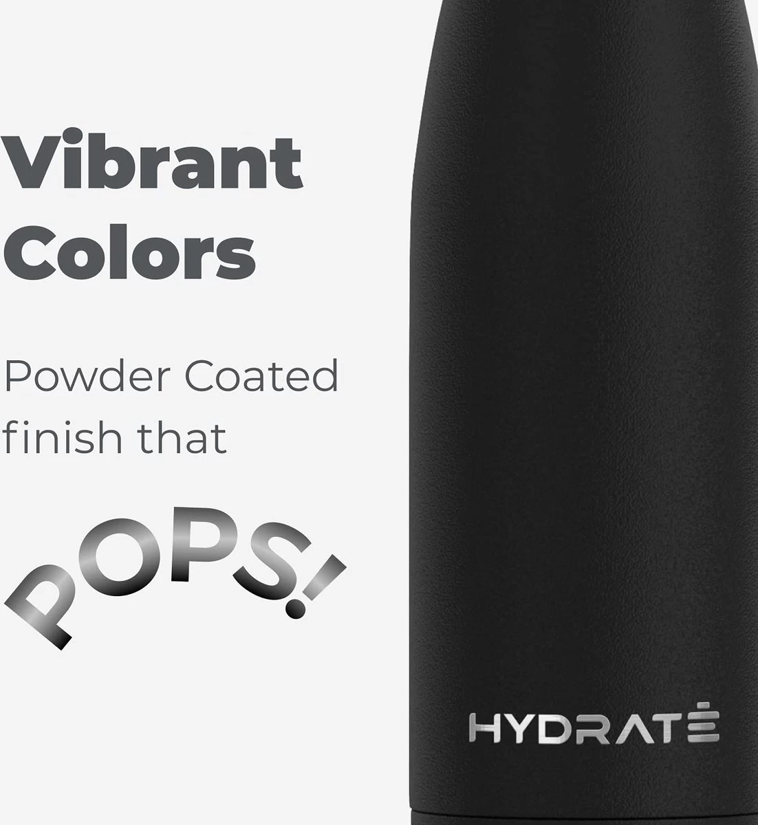 HYDRATE Super Geïsoleerde Drinkfles Roestvrij Staal Thermos 500ml - BPA Vrij, Vacuüm Drinkfles - 24 Uur Koud & 12 Uur Heet Waterfles - Voor Mannen, Vrouwen & Volwassenen - Afbeelding 2