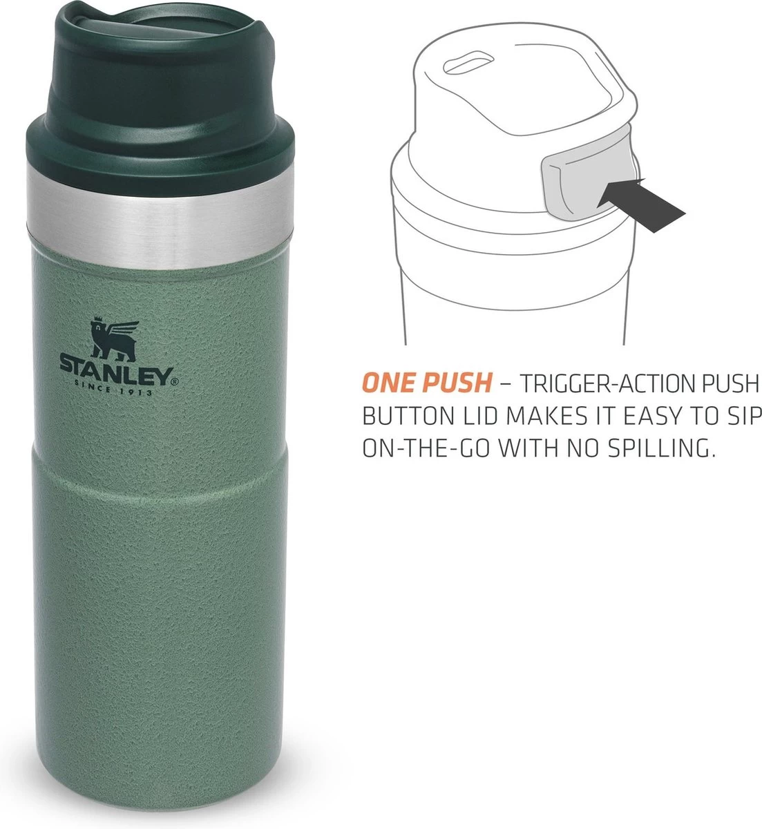 Stanley Trigger-Action Travel Mug 0.35L - Thermosfles - Hammertone Green - Afbeelding 7