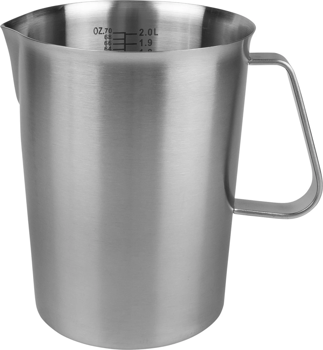 Krumble Maatbeker Met Schenktuit - Maatbekers - Meetbeker Voor Koken En Bakken - Maatkan - Kookgerei - Mengbeker - Blender Beker - RVS - 2 Liter - 14,5 X 17 X 14,5 Cm (lxbxh) - Zilver - Afbeelding 6