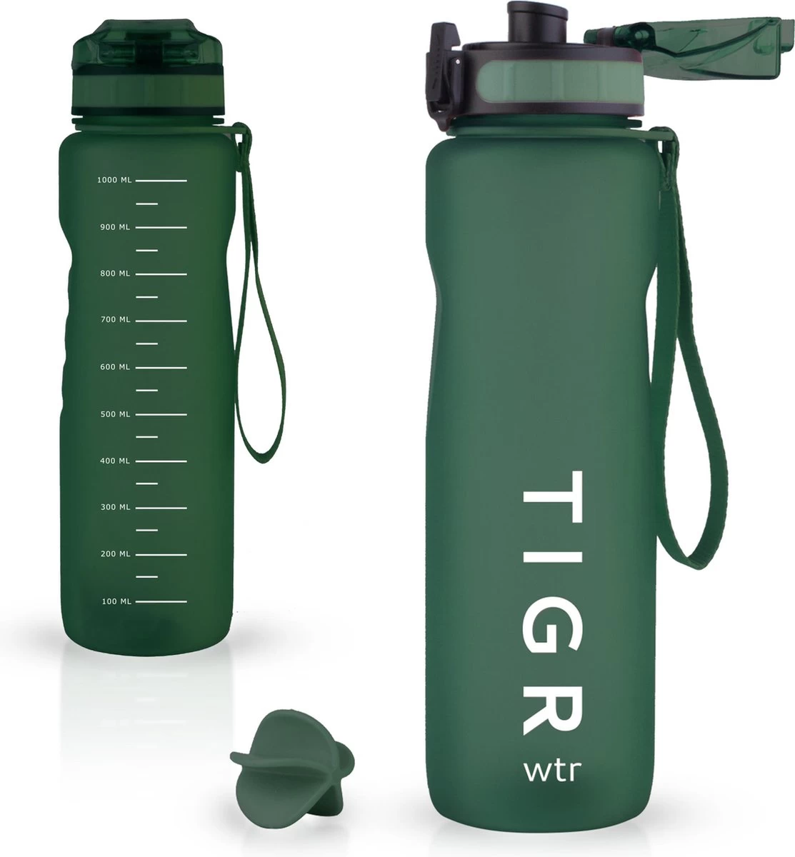 TIGR The Athlete - Drinkfles - Waterfles Met Fruit Filter - 1000ml - Groen - Met Mengbal Voor Shakes