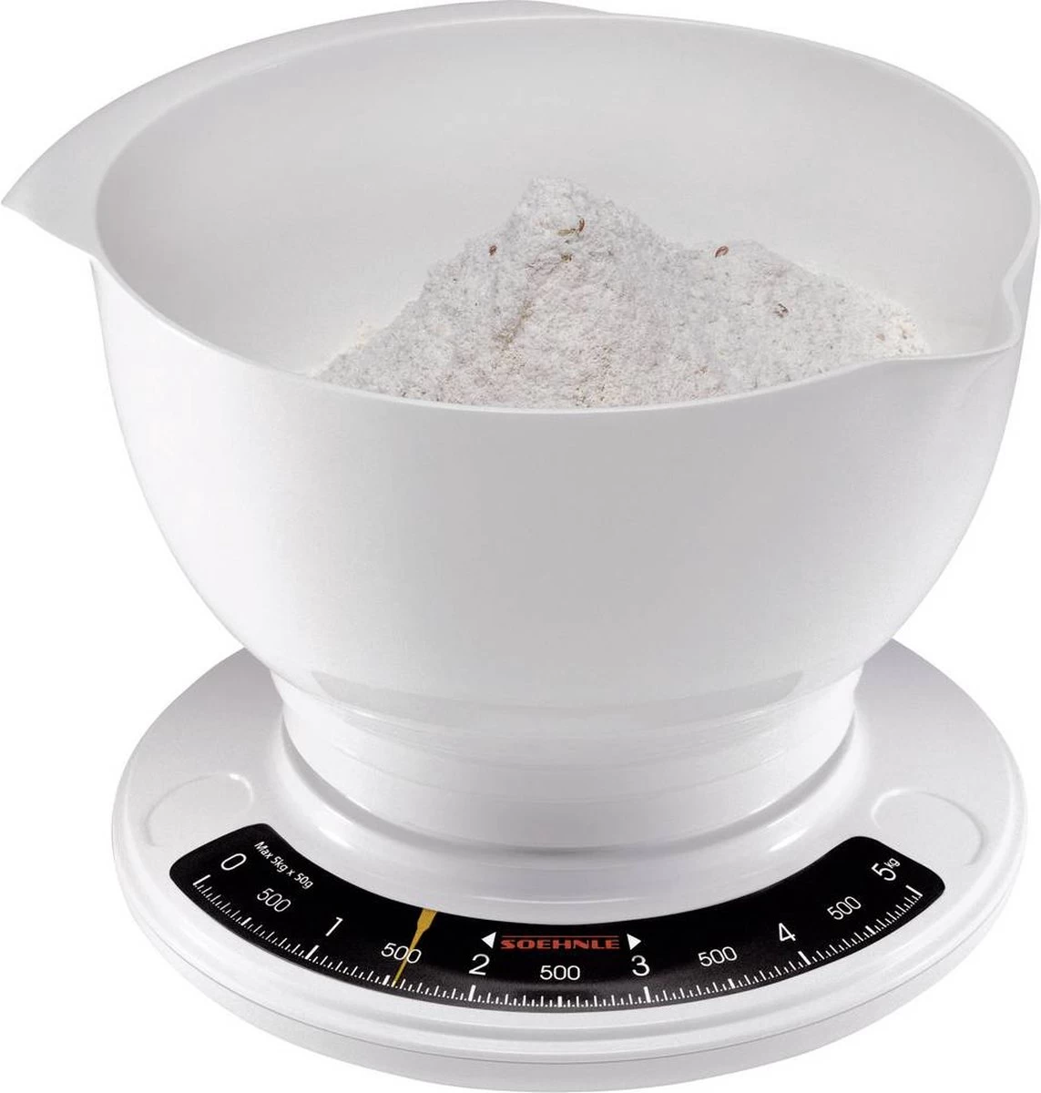 Soehnle Analoge Keukenweegschaal Culina Pro - Wit - Tot 5 Kg - Afbeelding 4