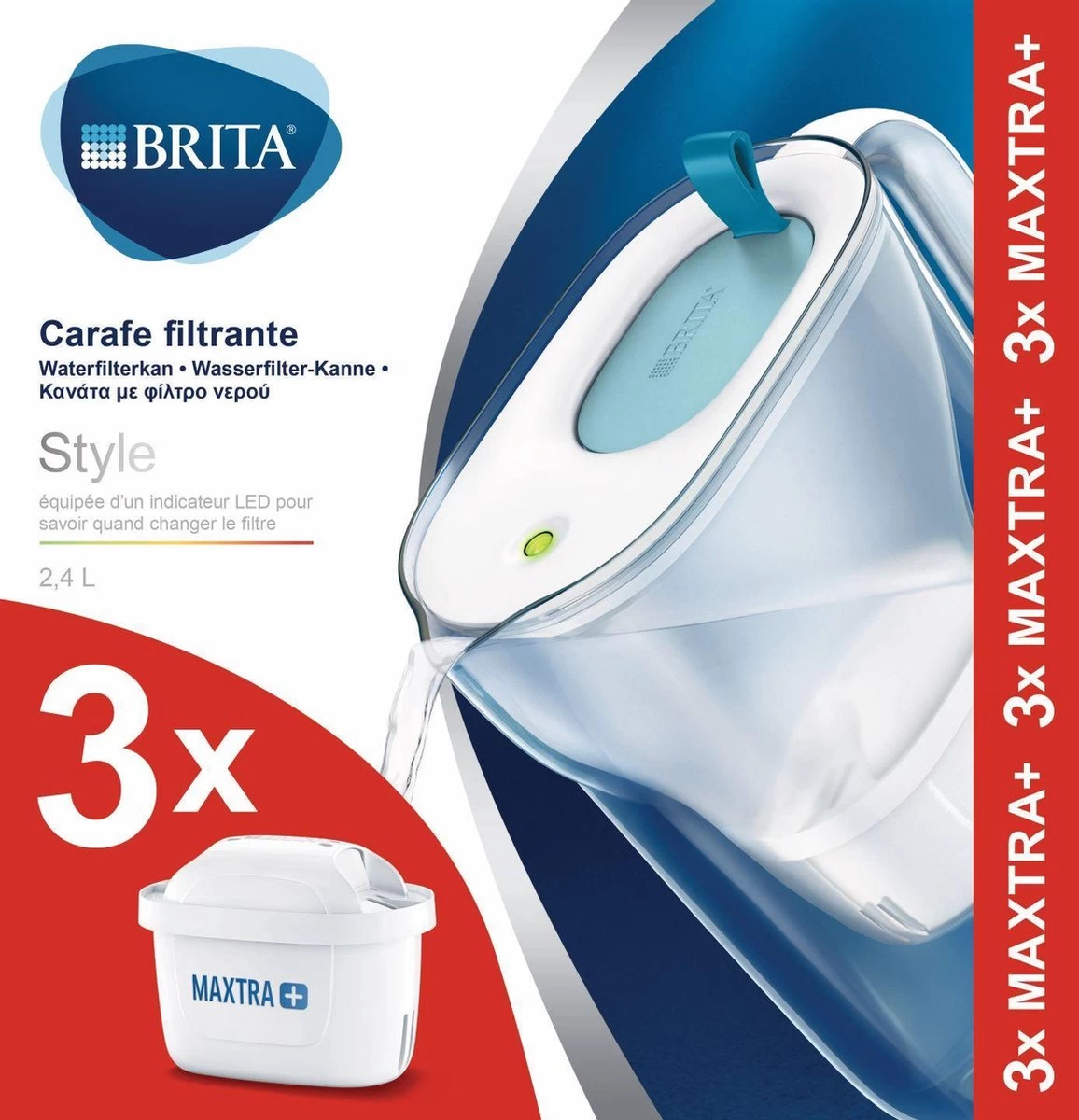 BRITA - Waterfilterkan Style Cool - Blauw - 2,4L + 3 MAXTRA+ Waterfilterpatronen - Afbeelding 15