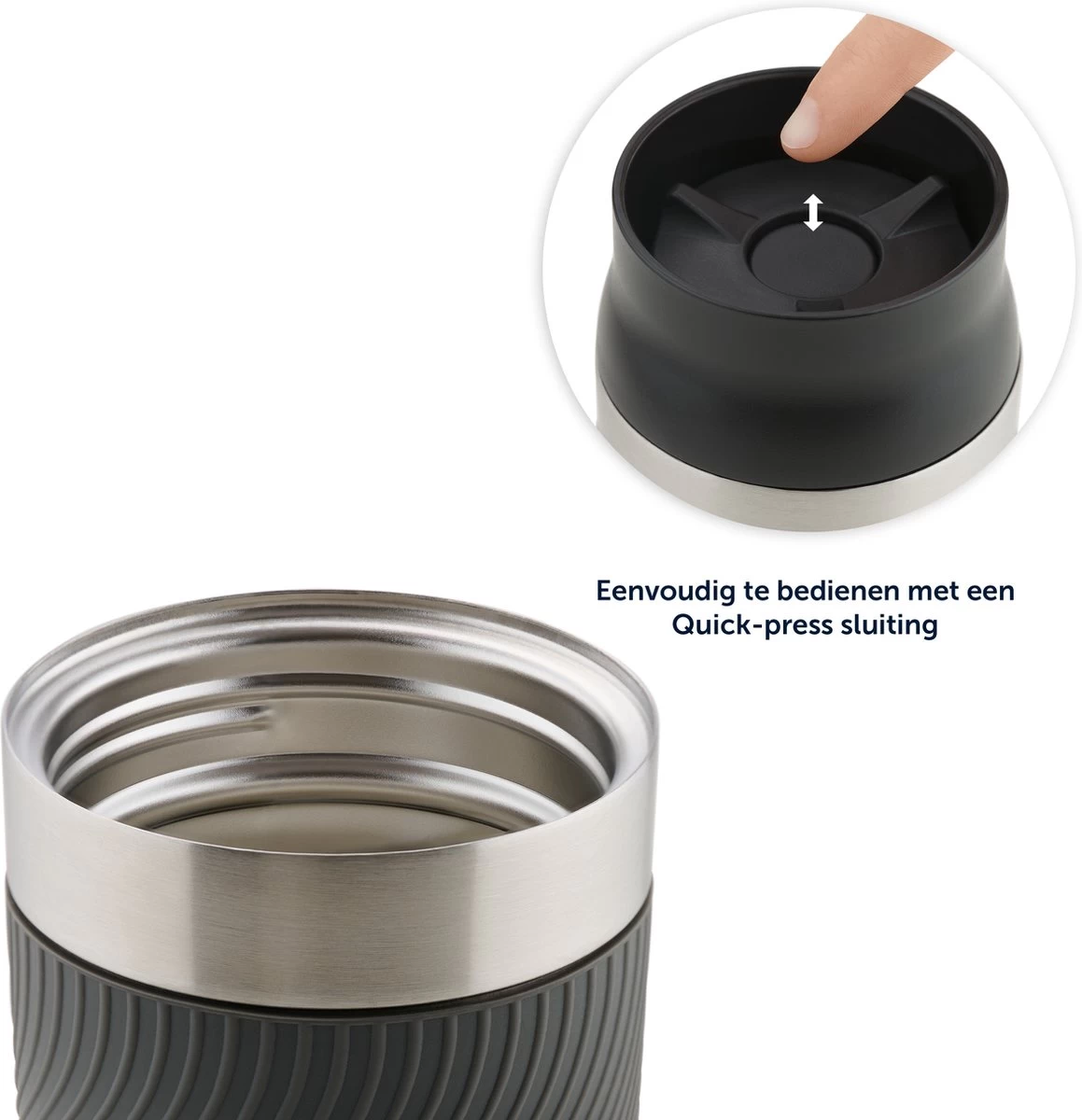 Blumtal Thermosbeker Classic - Lekvrij, BPA-Vrij En Vaatwasserbestendig - Hoge Kwaliteit Thermosfles Met Quick-Press Sluiting - Travel Mug 350 Ml - Roze - Afbeelding 3