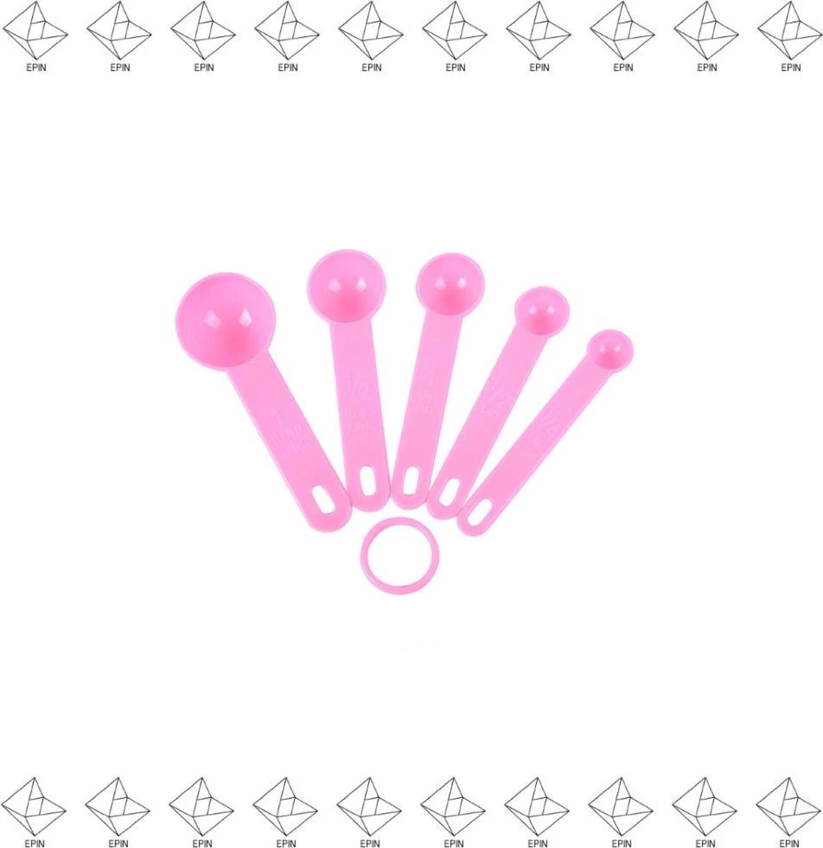Merkloos EPIN | Maat Lepel Set 5 Delen | Keukengerei | Maatlepel | ROZE - Afbeelding 3