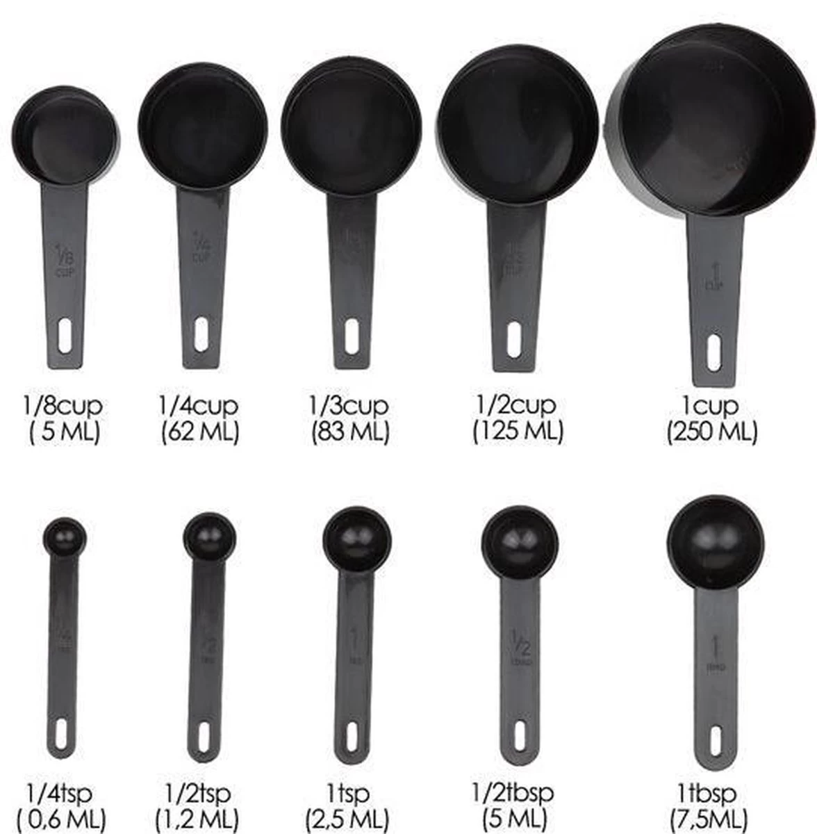 MSC Cups 10-delige Maatbeker Set - Maatlepel - Amerikaanse Maten - Afbeelding 4