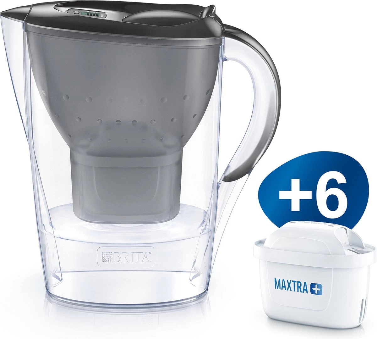 BRITA - Waterfilterkan Marella Cool - Grafiet - 2,4L + 6 MAXTRA+ Waterfilterpatronen