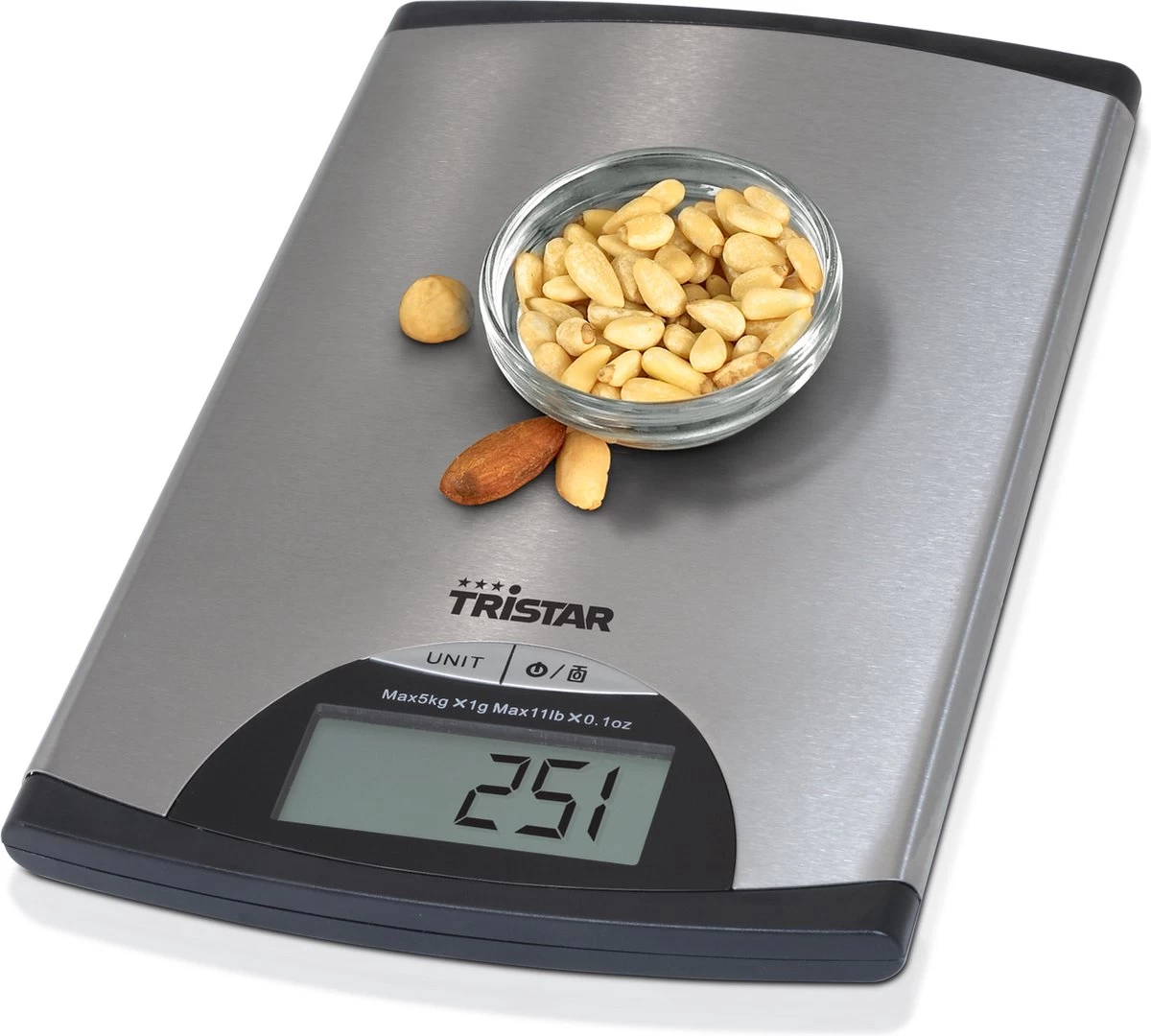 Tristar KW-2435 Keukenweegschaal – 5 Kilogram – Weegschaal Keuken Digitaal - RVS - Afbeelding 3