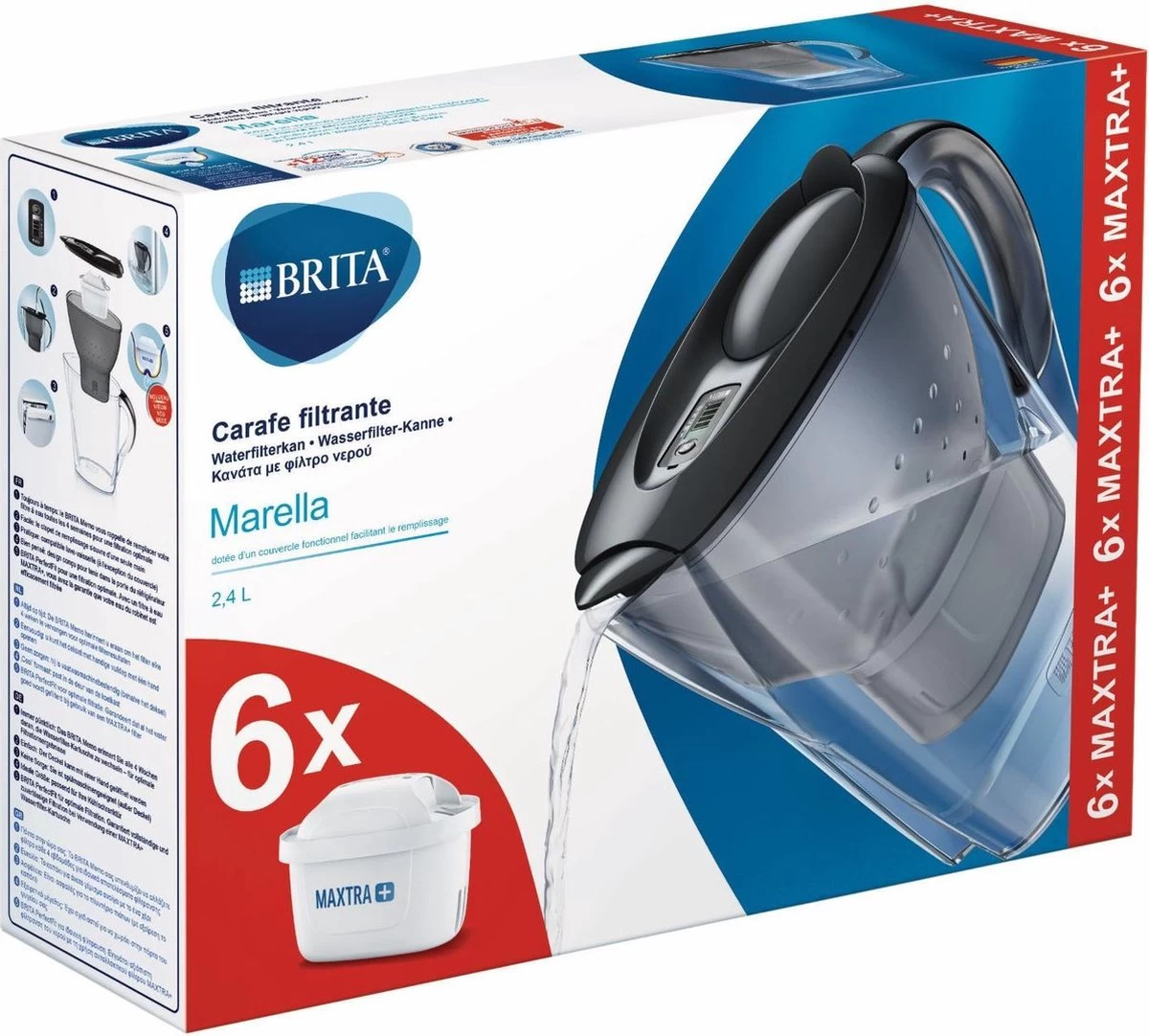 BRITA - Waterfilterkan Marella Cool - Grafiet - 2,4L + 6 MAXTRA+ Waterfilterpatronen - Afbeelding 7