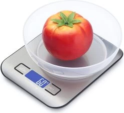 ScalesKitchenNeeds- Zwart -Weegschaal 0 01 Gram - Mini Weegschaal - LED Scherm - Weegschaal Voeding- Zwarte Rand - 5KG