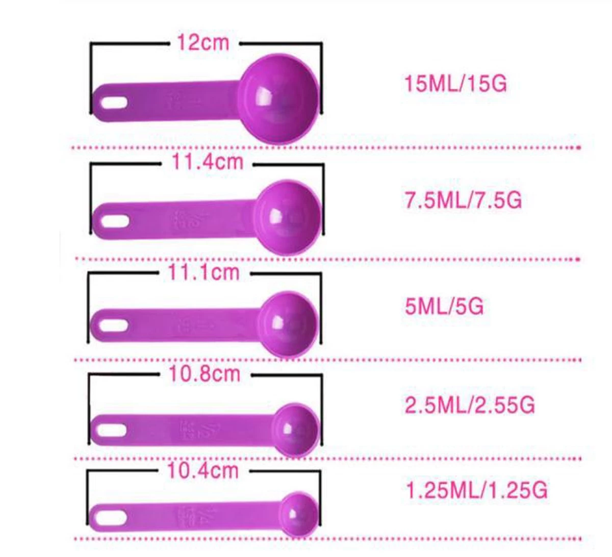 Merkloos Maatlepel Set - 5-Delig - Keuken - 5-Delig Maatlepel Set – Zwart - Afbeelding 2