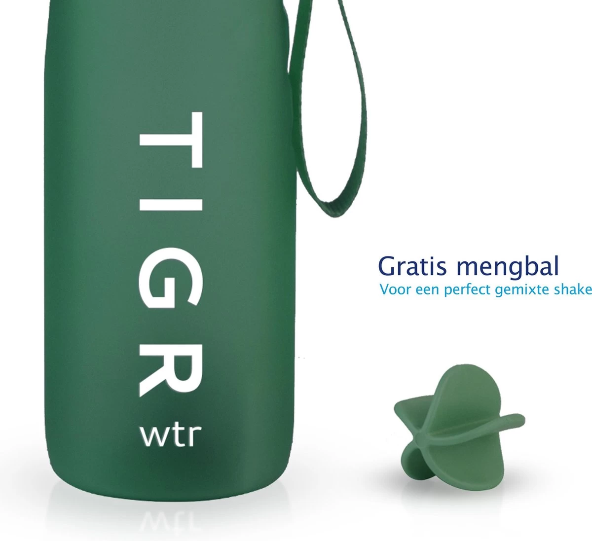 TIGR The Athlete - Drinkfles - Waterfles Met Fruit Filter - 1000ml - Groen - Met Mengbal Voor Shakes - Afbeelding 2