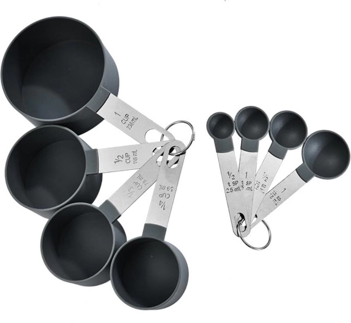 Merkloos SwissBex Maatbeker Set - Maatlepel - Wegen & Meten - 8 Delig - Kleur Roze - Afbeelding 5