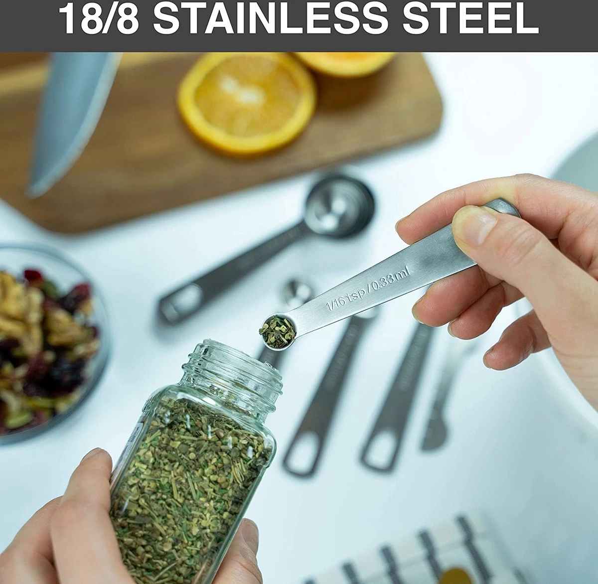 BOTC Maatbeker Set - 11-Delige - Meetlepels - Measuring Spoons - Maatschepjes - RVS - Afbeelding 3