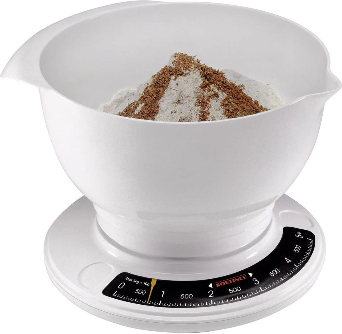 Soehnle Analoge Keukenweegschaal Culina Pro - Wit - Tot 5 Kg - Afbeelding 5