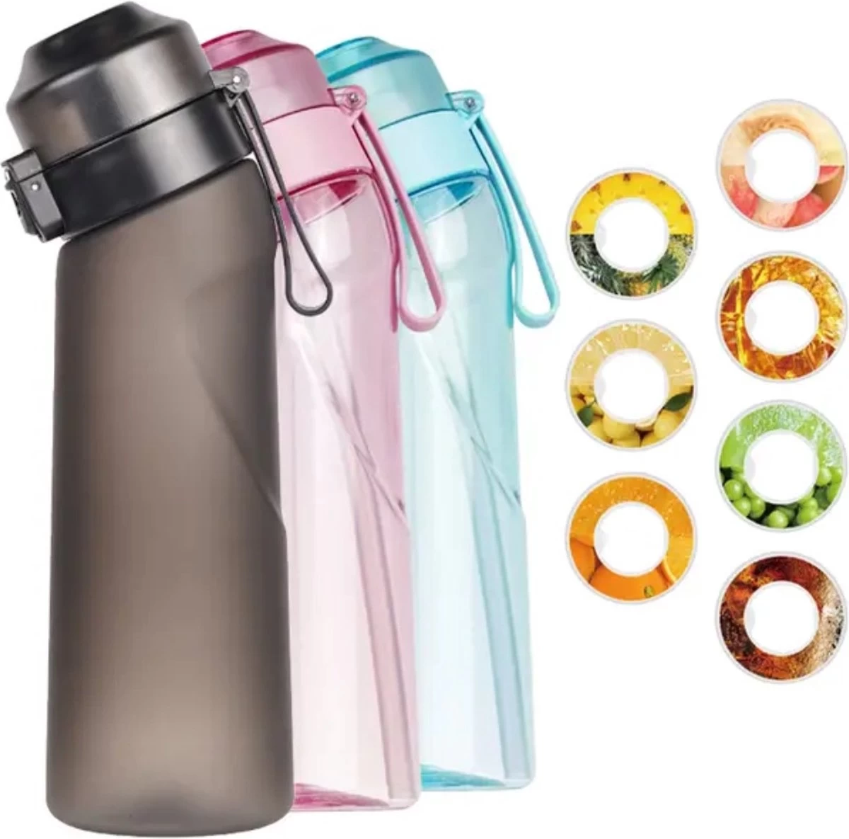 GENNIO Geurwater Drinkfles Waterfles | Roze | Inclusief 2 Smaak Geur Pods | 650 ML | Drinkfles Waterfles | Starterskit | BPA Vrij