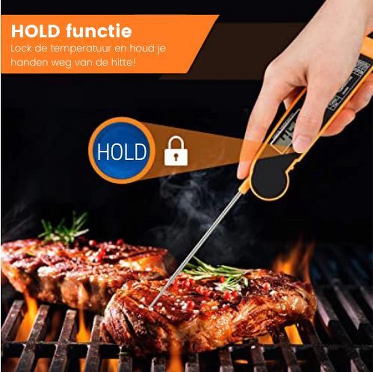 Digitale Vleesthermometer Waterdicht - BBQ Thermometer - Kernthermometer - Suikerthermometer – Kookthermometer Voor Vloeistof - Afbeelding 4