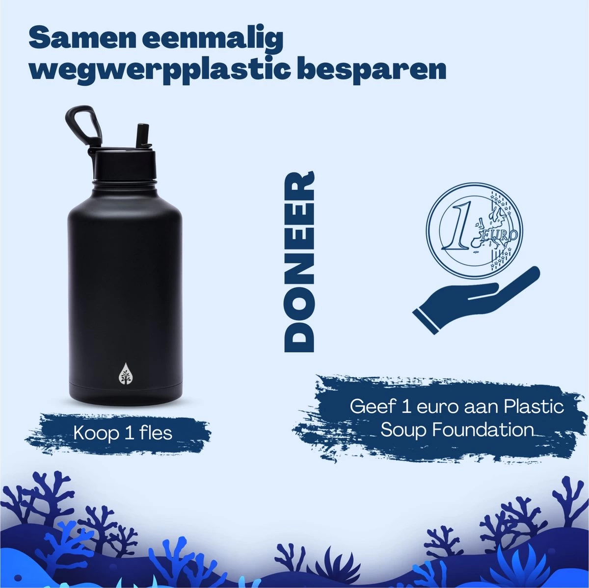 Drinkfles 2 Liter Met Rietje Waterjug Volwassenen - Complete Set - RVS 2L - 24uur Koud/12 Uur Warm - Zwart - Afbeelding 5