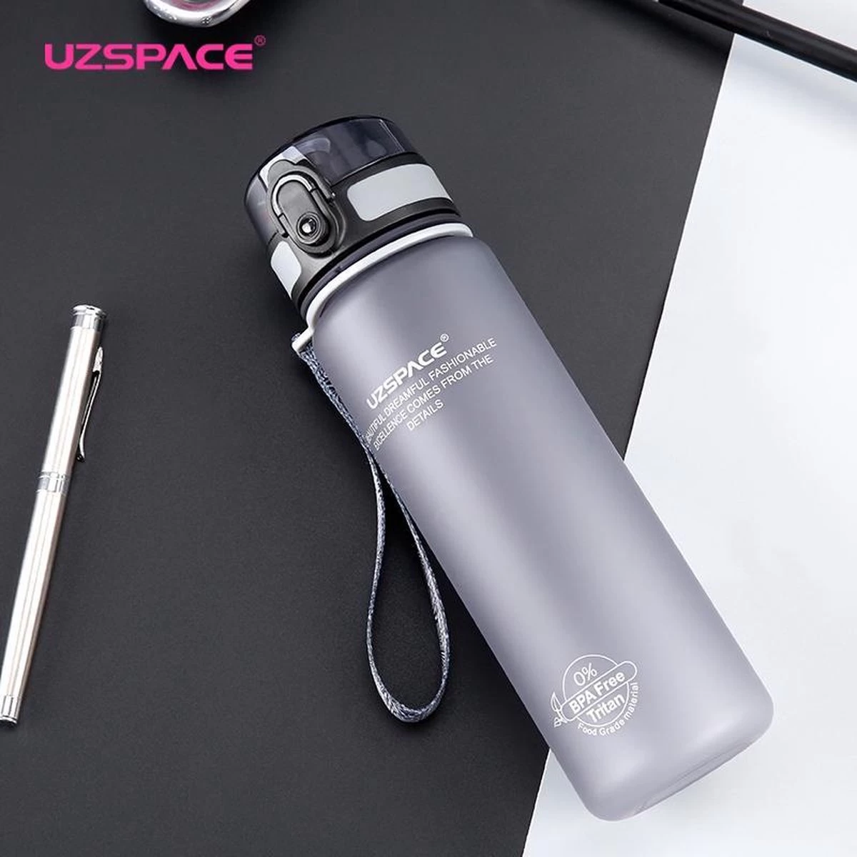 Sport & Outdoor Drinkfles, Waterfles, Sportfles, 500 Ml, Zwart/Wit (Nieuwe Editie), Tritan, BPA-vrij, Gym, Loop, Wandel, Yoga, Tennis, Voetbal, Gift, Cadeau, Miracle Shop - Afbeelding 6