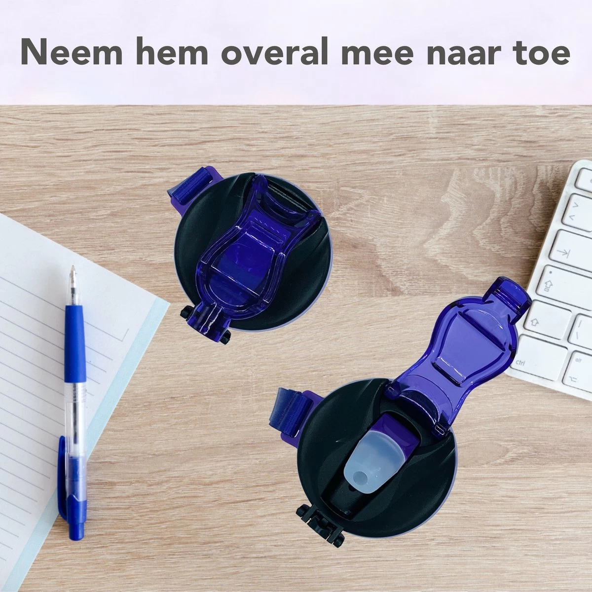 Seniq Motivatie Waterfles - 1 Liter - Drinkfles Met Tijdmarkering - Rietje - Paars Oranje - Afbeelding 6