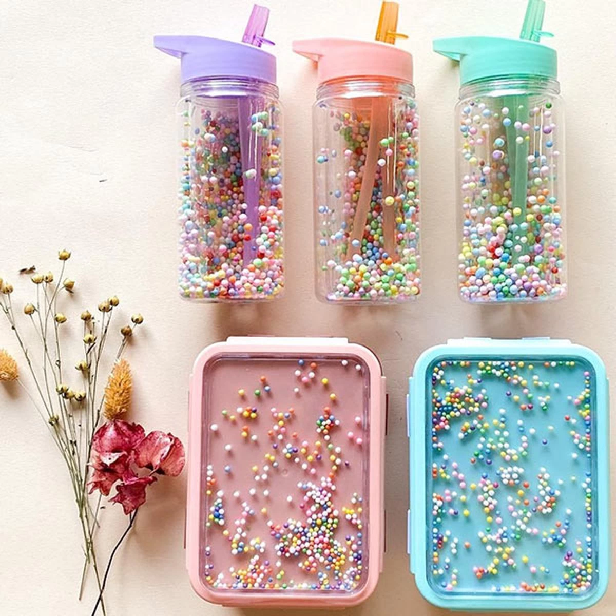 Drinkfles Macaron Popsicles Coral - Petit Monkey - Afbeelding 4