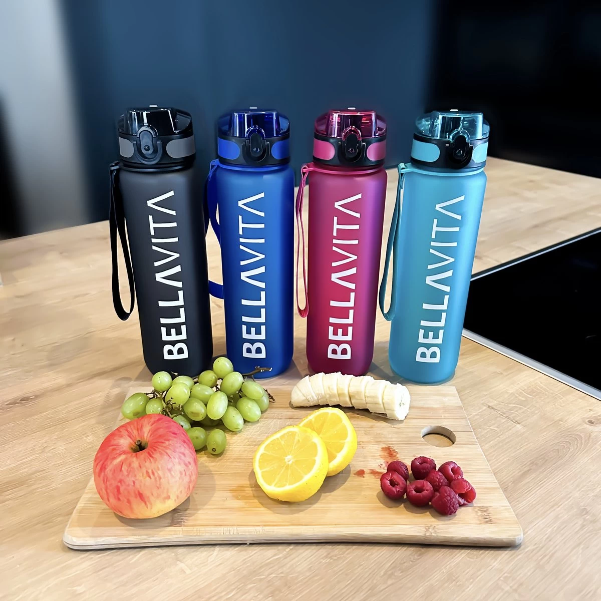 BELLAVITA Drinkfles - Groen - Waterfles - Drinkfles Volwassenen - Drinkfles Kinderen - Drinkfles 1 Liter - Fles - 1 Liter - 1000ml - Tritan - Fruitfilter- BPA-vrij - 100% Lekvrij - Afbeelding 6