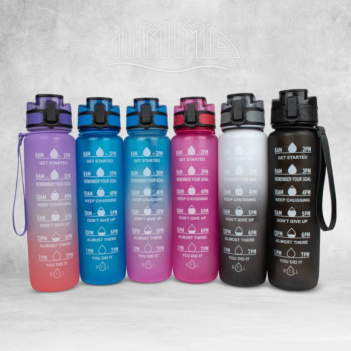 Nimma® Motivatie Waterfles - 1 Liter Drinkfles - Met Tijdmarkeringen En Fruitfilter - Zwart Wit - Afbeelding 8