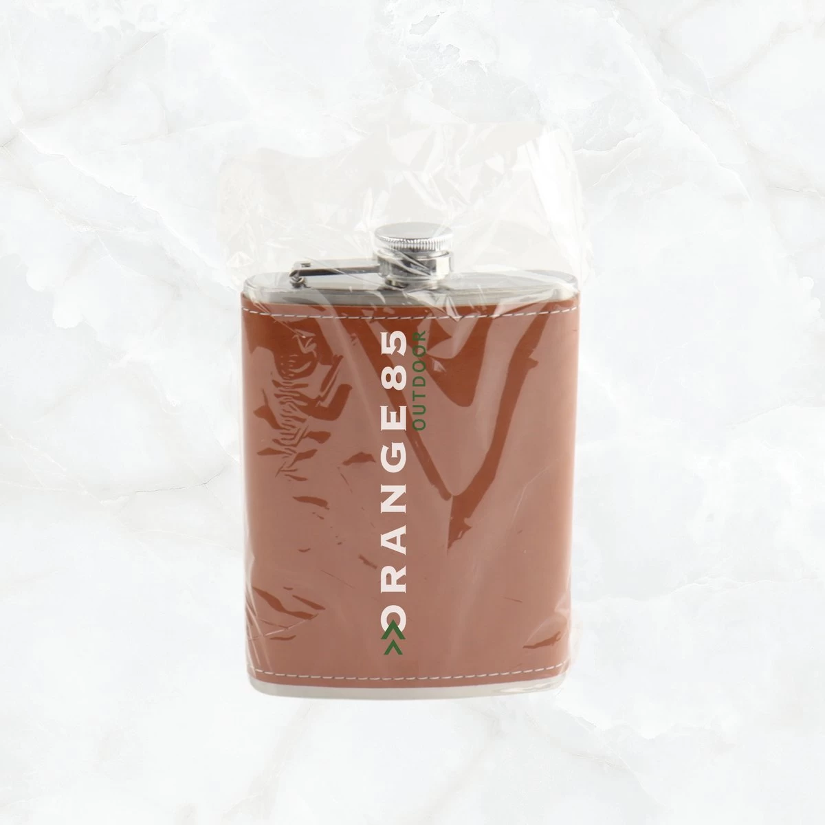 Orange85 Heupfles - Flacon - 224 Ml - Leatherlook - Bruin - Afbeelding 6