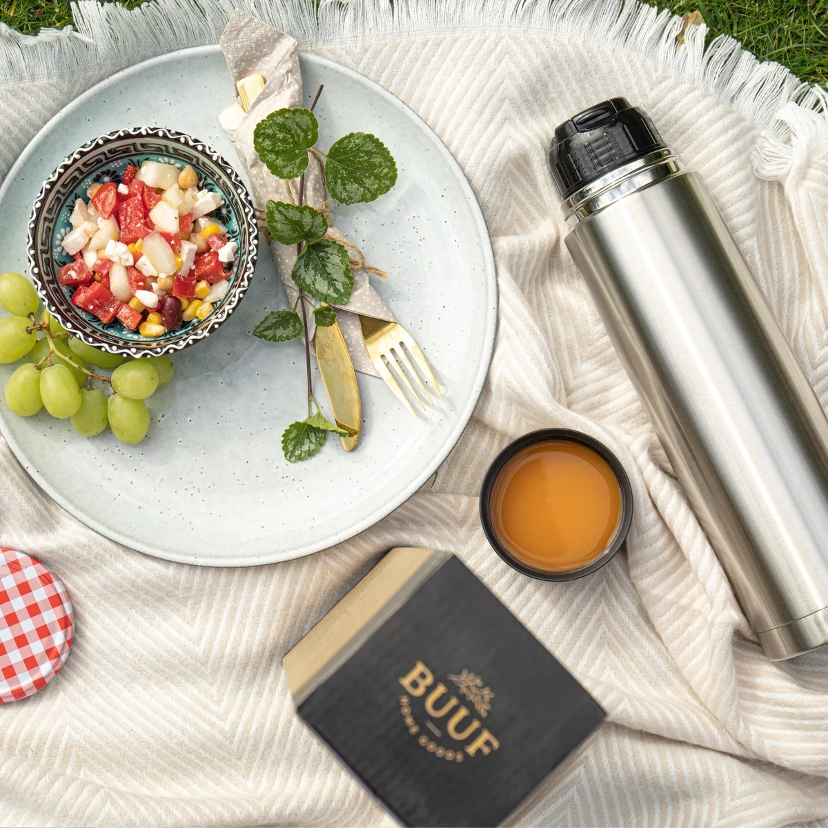 BUUF™️ Thermosfles 1 Liter - Isoleerfles - Thermosbeker - 24u/koud, 8u/warm - RVS - Zilver - Afbeelding 5