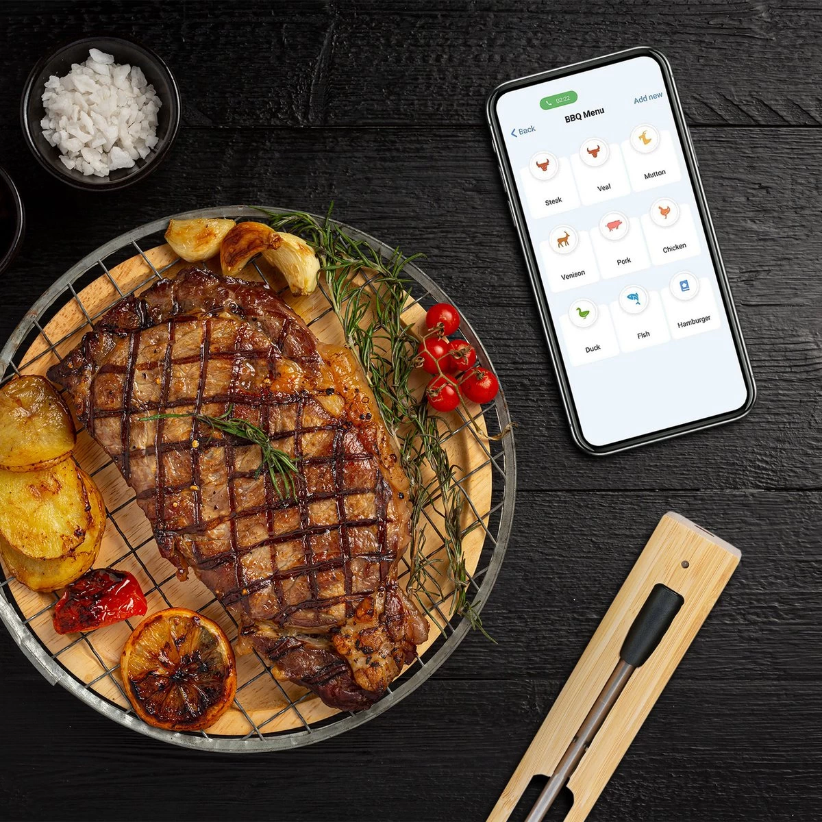 Mancor Vleesthermometer Met Bluetooth En App - BBQ Accessoires Thermometer - Keukenthermometer Digitaal - Afbeelding 2