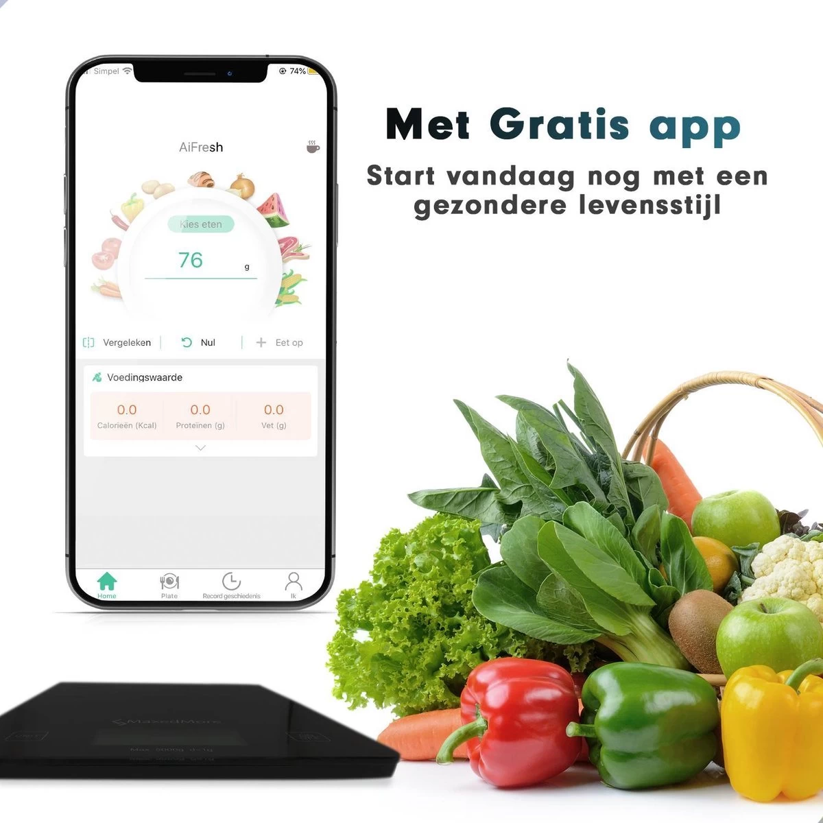 MaxedMore Digitale Precisie Keukenweegschaal - Weegschaal Keuken - Weegschaal - Digitaal - Met Gratis App - Nauwkeurig - Tot 5 Kg - Afbeelding 12