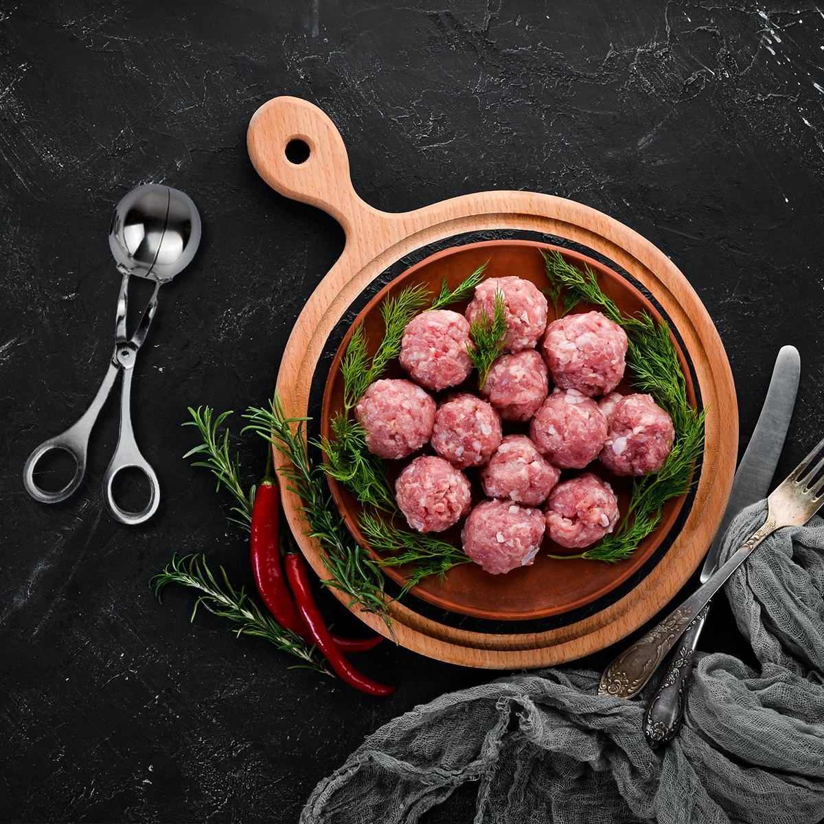 Nimma® Gehaktballen Maker - Set Van 2 - Groot En Klein - Gehaktballen Maker Tang / Lepel - RVS - Afbeelding 3