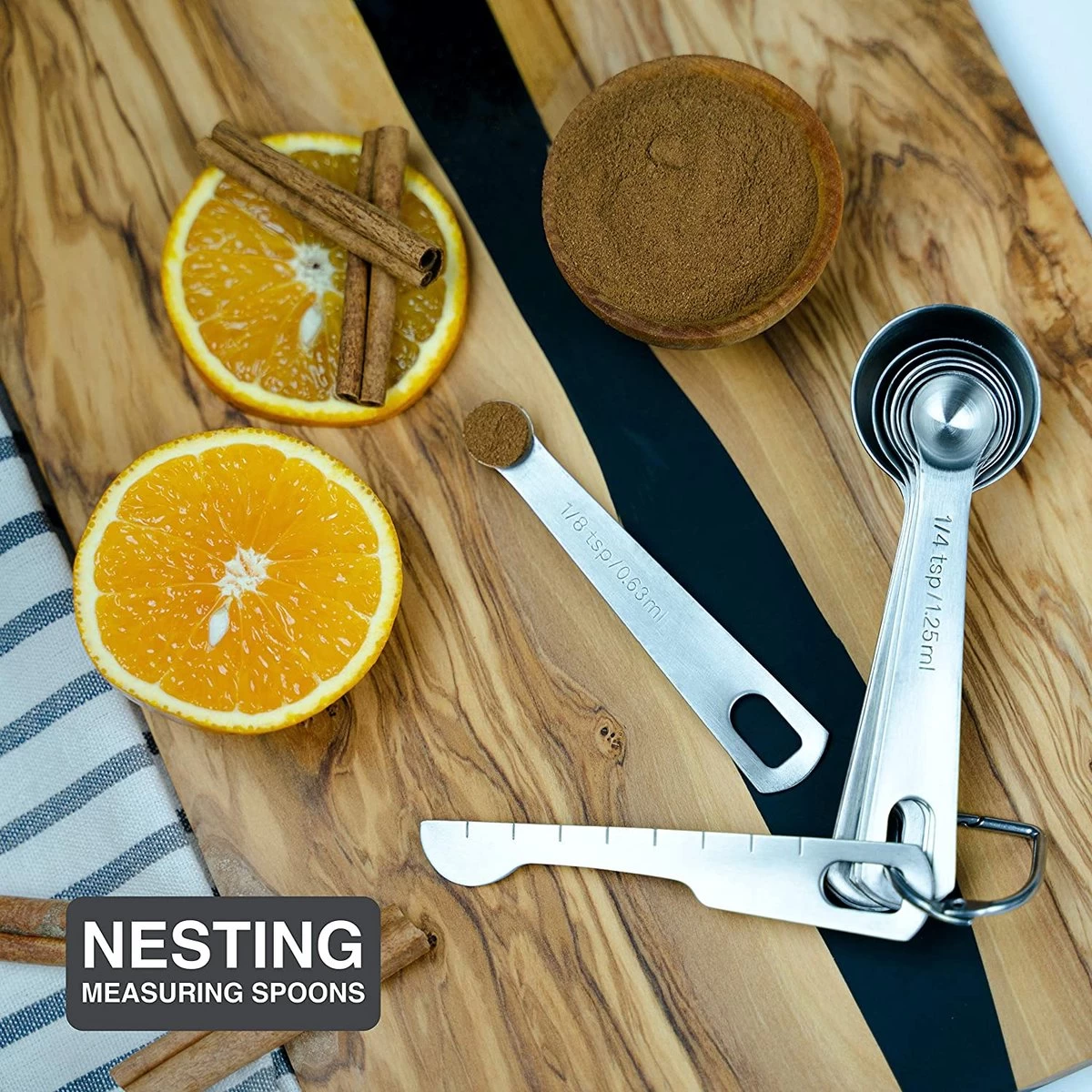 BOTC Maatbeker Set - 11-Delige - Meetlepels - Measuring Spoons - Maatschepjes - RVS - Afbeelding 4