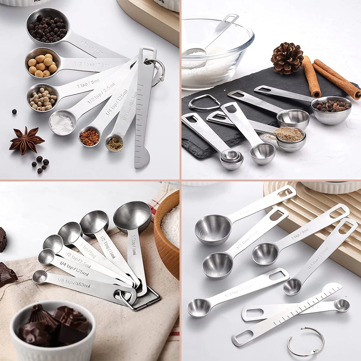 BOTC Maatbeker Set - 11-Delige - Meetlepels - Measuring Spoons - Maatschepjes - RVS - Afbeelding 5