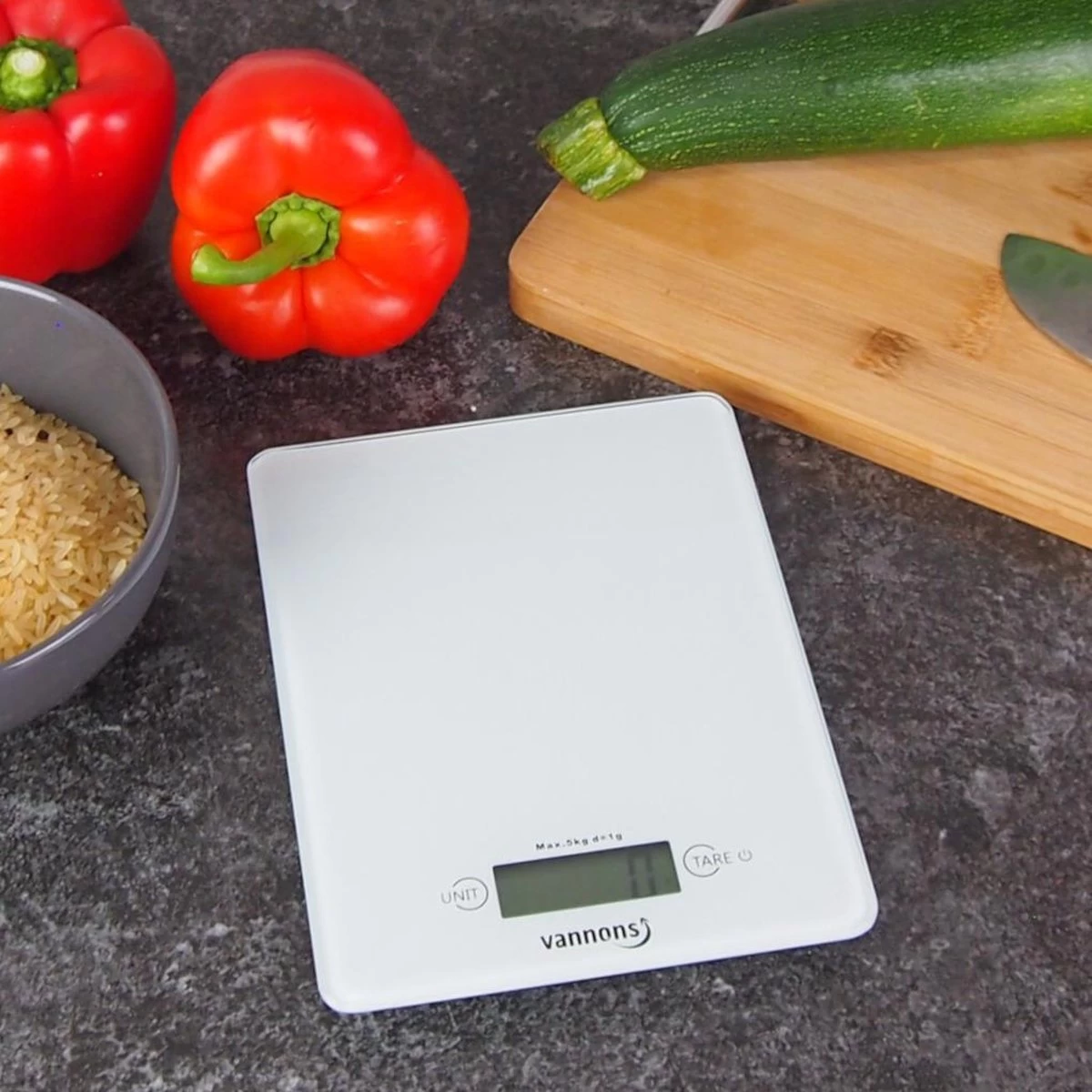 Vannons - Keukenweegschaal - Keukenweegschaal Digitaal - Precisie Weegschaal Tot 5 Kilo - Glas - Wit - Afbeelding 7
