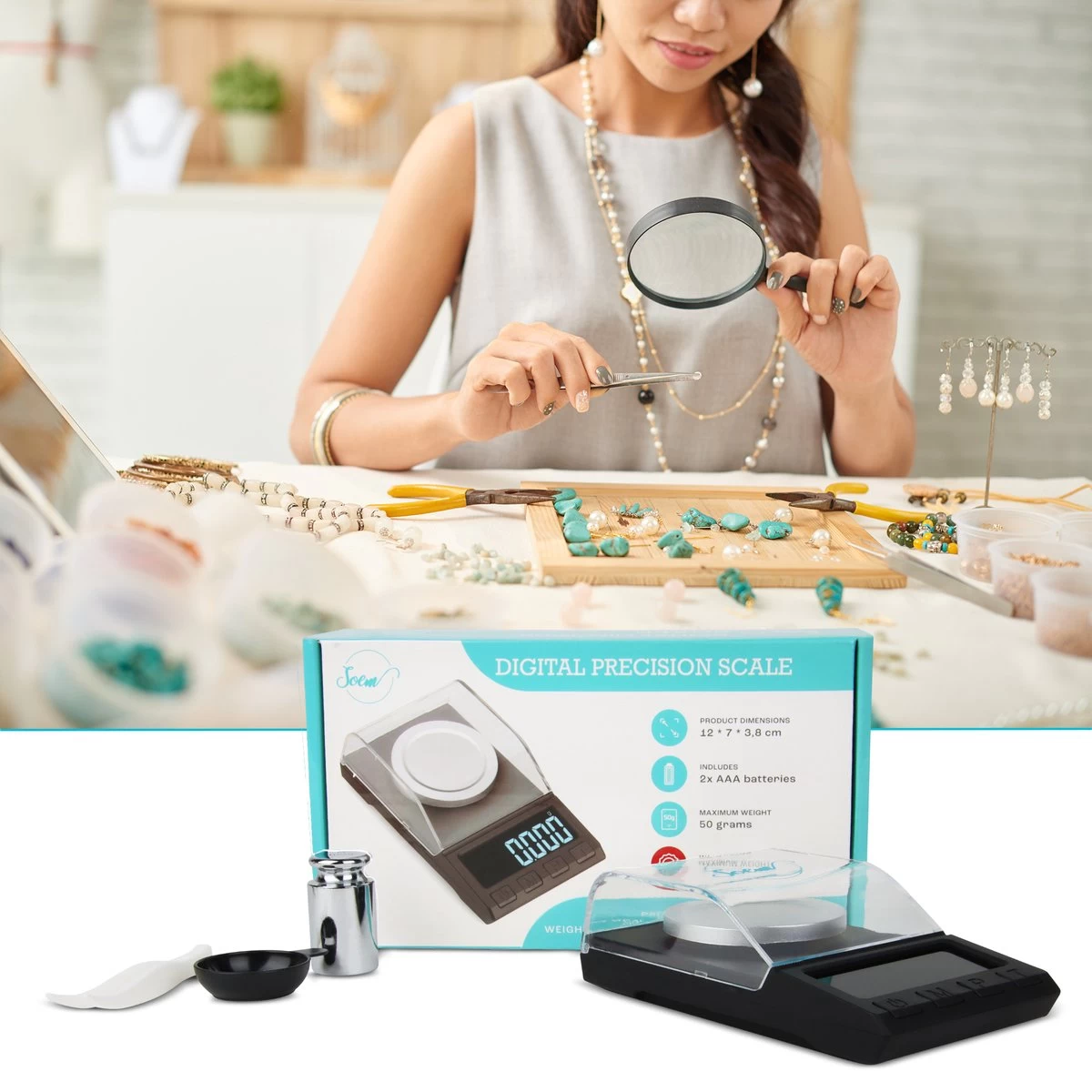 SOEM® Digitale Precisie Weegschaal - 0,001 Tot 100 Gram Tarra Functie - Pocket Scale - Juweliersweegschaal - Afbeelding 4