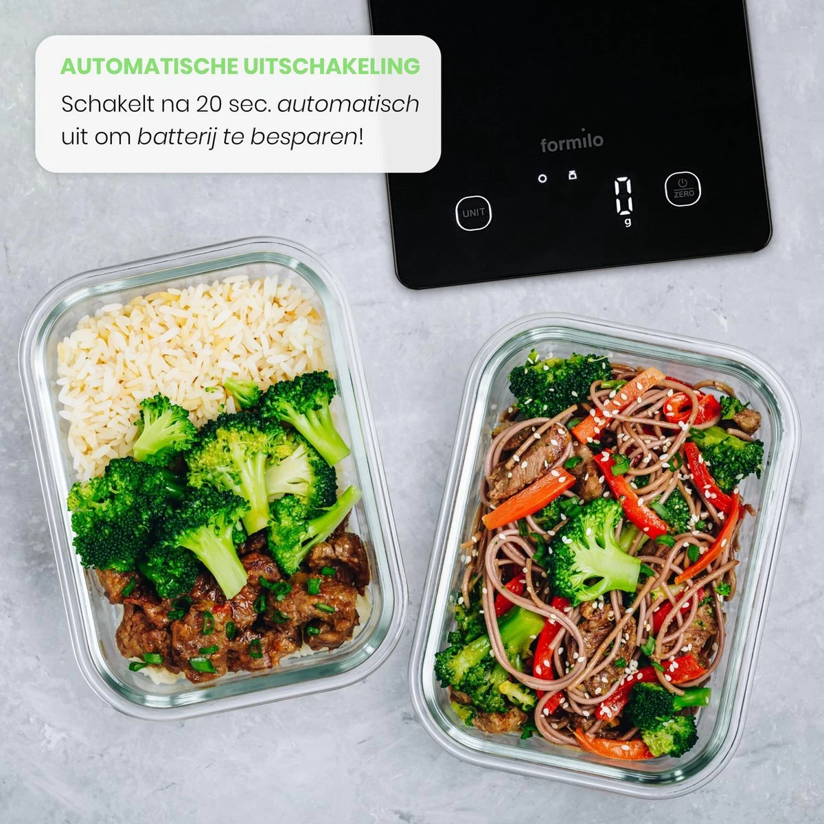 Formilo Digitale Precisie Keukenweegschaal - Weegschaal Keuken Met Tarra Functie - 1gr Tot 5kg - Inclusief Batterijen - Zwart - Afbeelding 4