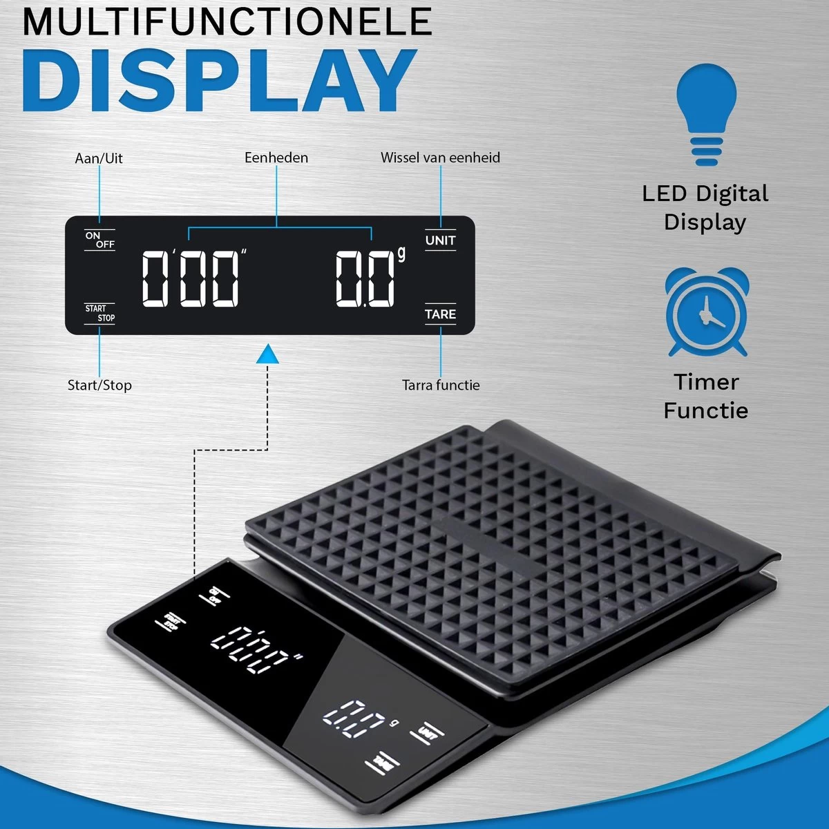 WeighJo Koffie Weegschaal - Digitale Keukenweegschaal - Precisieweegschaal - Barista - Afbeelding 8