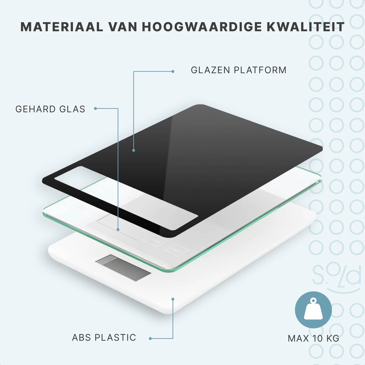 Keukenweegschaal - Digitaal - Weegschaal Keuken - Oplaadbaar - Incl. USB-kabel En Batterijen - Tarra Functie - Tot 10 Kg - Zwart - Afbeelding 4
