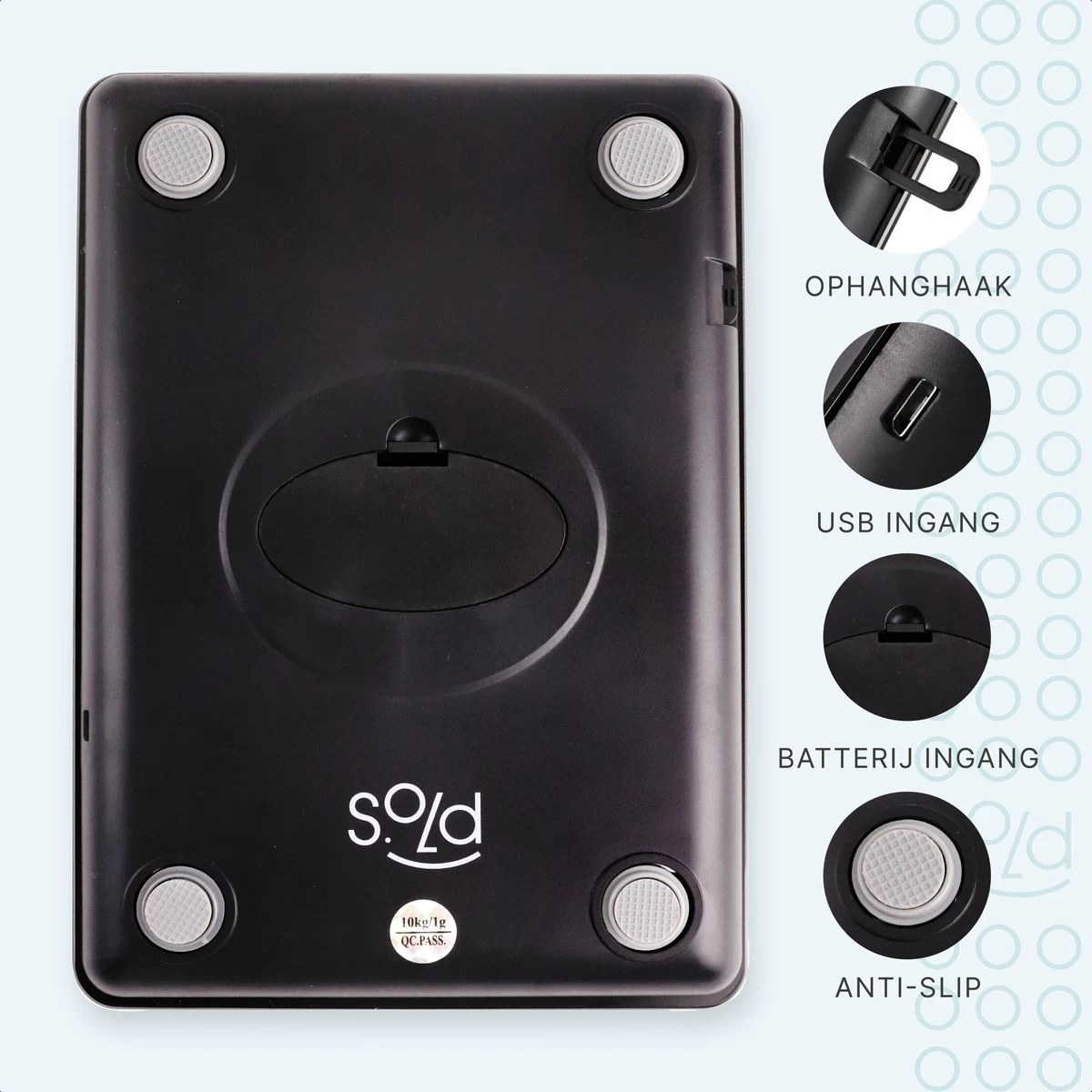 Keukenweegschaal - Digitaal - Weegschaal Keuken - Oplaadbaar - Incl. USB-kabel En Batterijen - Tarra Functie - Tot 10 Kg - Zwart - Afbeelding 6