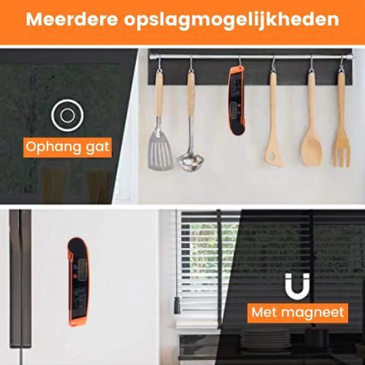 Digitale Vleesthermometer Waterdicht - BBQ Thermometer - Kernthermometer - Suikerthermometer – Kookthermometer Voor Vloeistof - Afbeelding 5