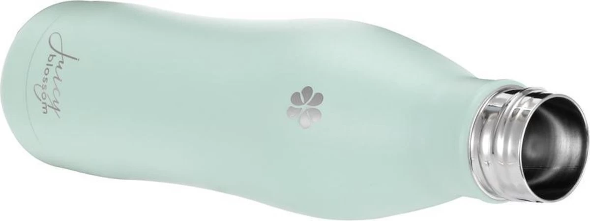 Juicy Blossom Drinkfles - 500ml - Roestvrij Staal - Stainless Steel Bottle - Waterfles - Drinkfles - Thermosfles (Muntgrijs) - Afbeelding 2