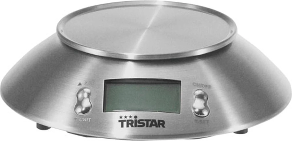 Tristar KW-2436 Keukenweegschaal – Weegschaal Keuken Met Afneembare Kom - 2.5 Liter – Tot 5 Kilogram - RVS - Afbeelding 5