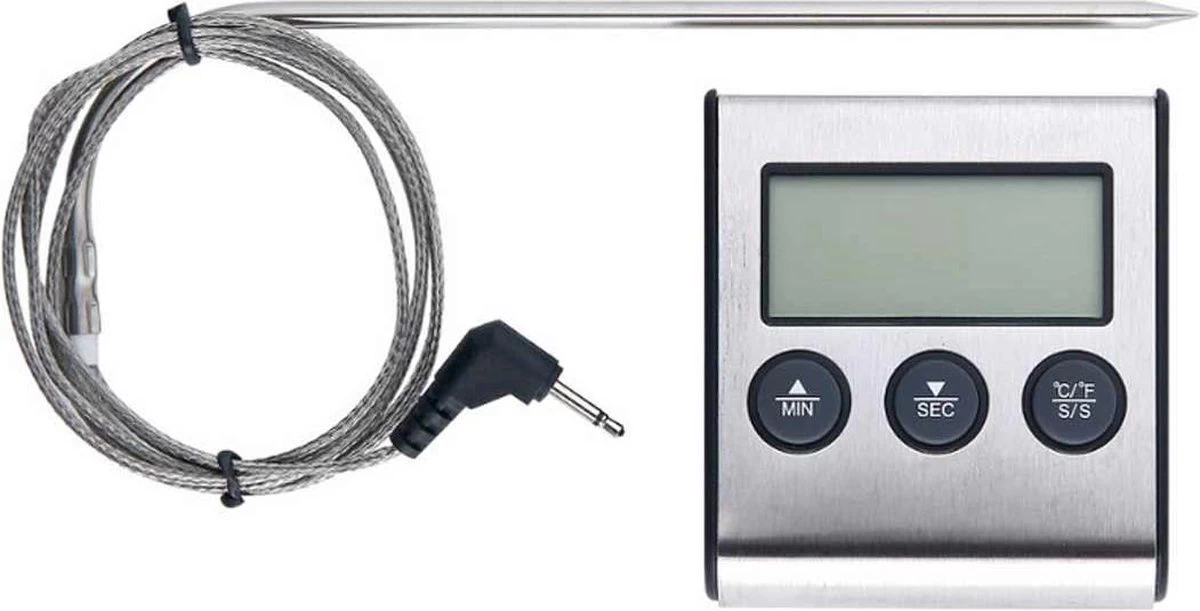 Imtex- Digitale Vlees Thermometer Met Timer - RVS - Keukenthermometer - Afbeelding 2
