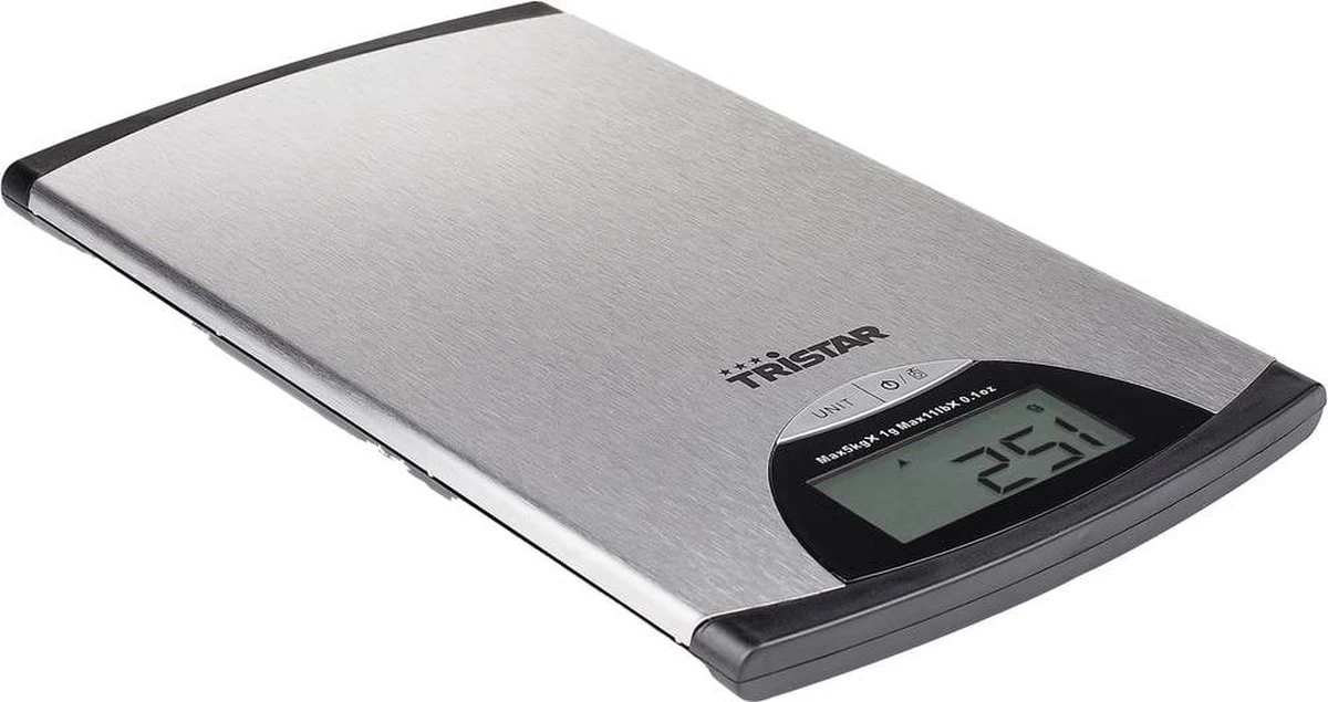 Tristar KW-2435 Keukenweegschaal – 5 Kilogram – Weegschaal Keuken Digitaal - RVS - Afbeelding 2