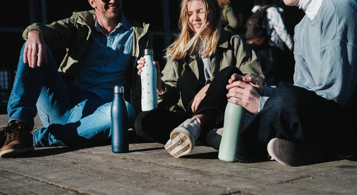 Juicy Blossom Drinkfles - 500ml - Roestvrij Staal - Stainless Steel Bottle - Waterfles - Drinkfles - Thermosfles (Muntgrijs) - Afbeelding 7