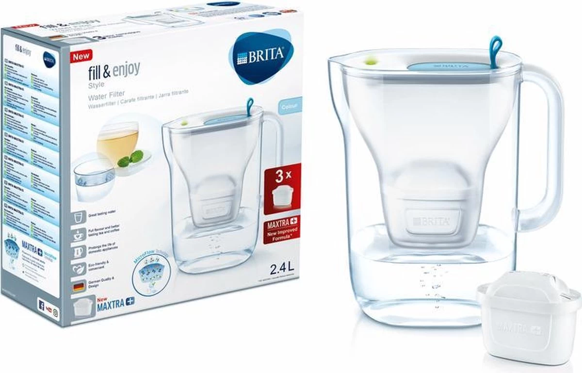 BRITA - Waterfilterkan Style Cool - Blauw - 2,4L + 3 MAXTRA+ Waterfilterpatronen - Afbeelding 12